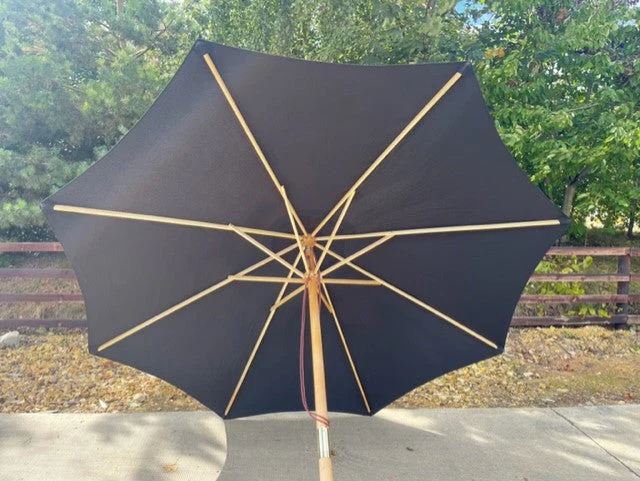 Premium 2.7m Solid Wood Parasol 48mm Pole (Black) - Image 3