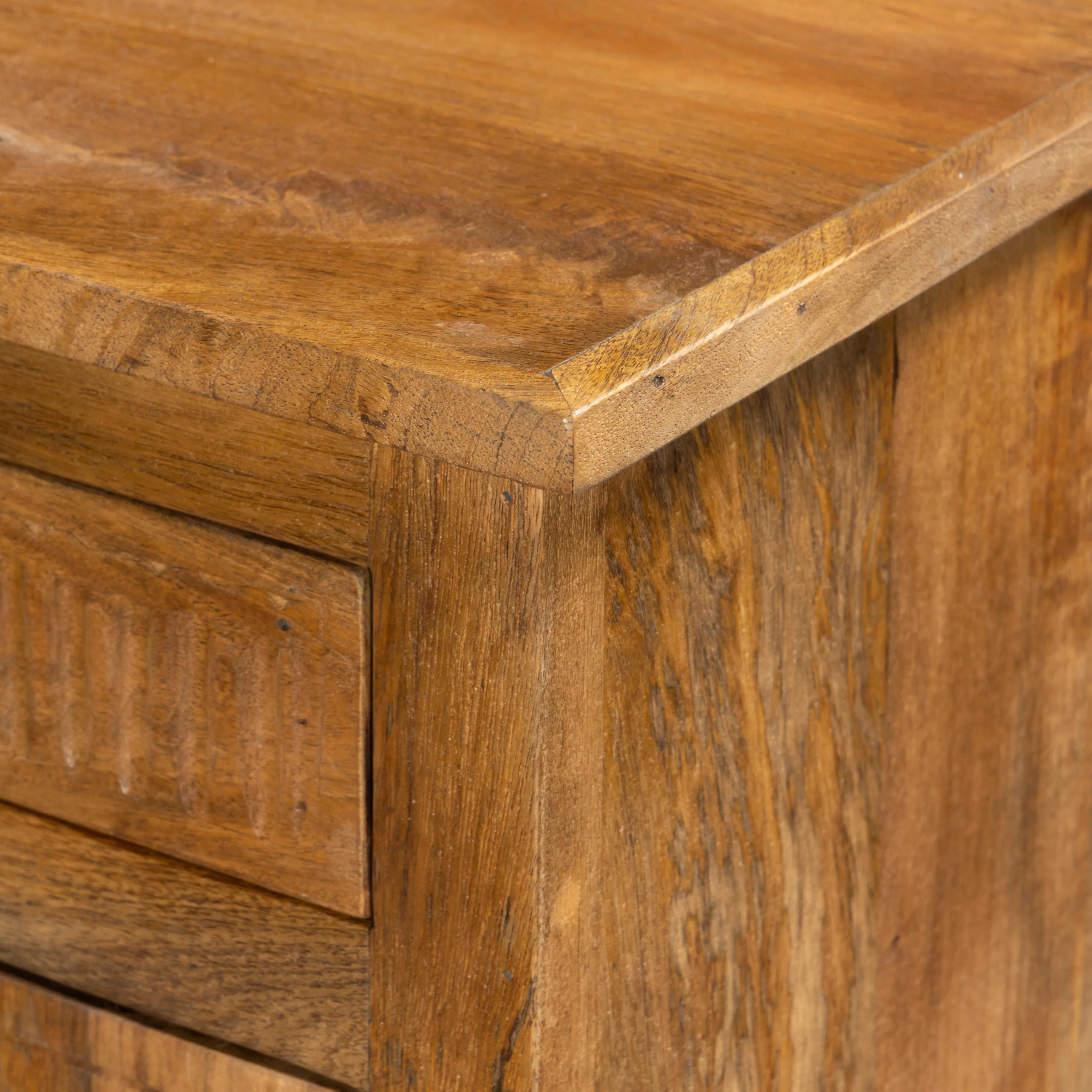 Handcrafted Natural Sideboard, Floral Carving, Medium Brown 150cm + 180cm - Image 11