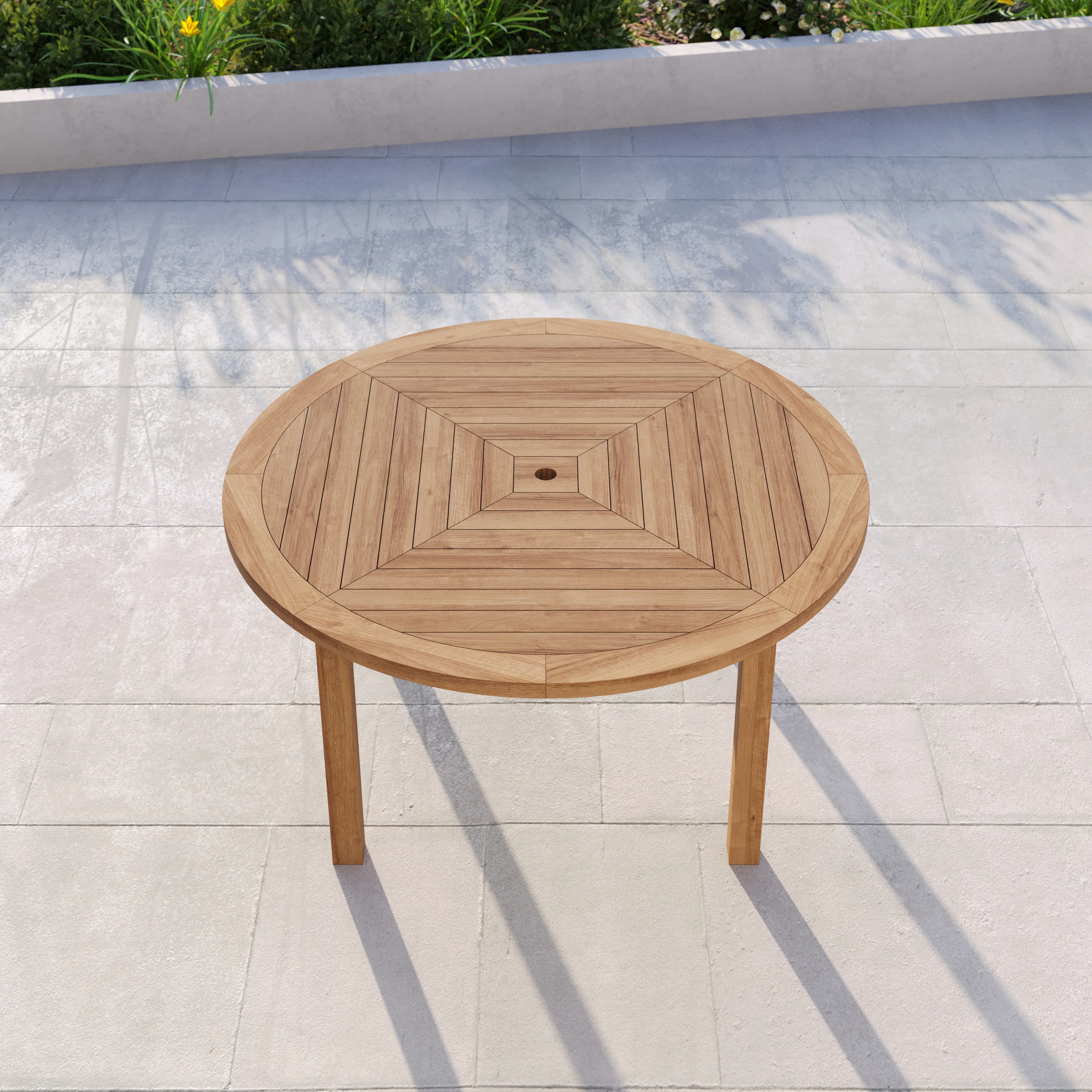 Luxor 150cm Round Teak Table 4cm Table Top (2 San Francisco Benches, 2 San Francisco Chairs) Cushions included. - Image 9