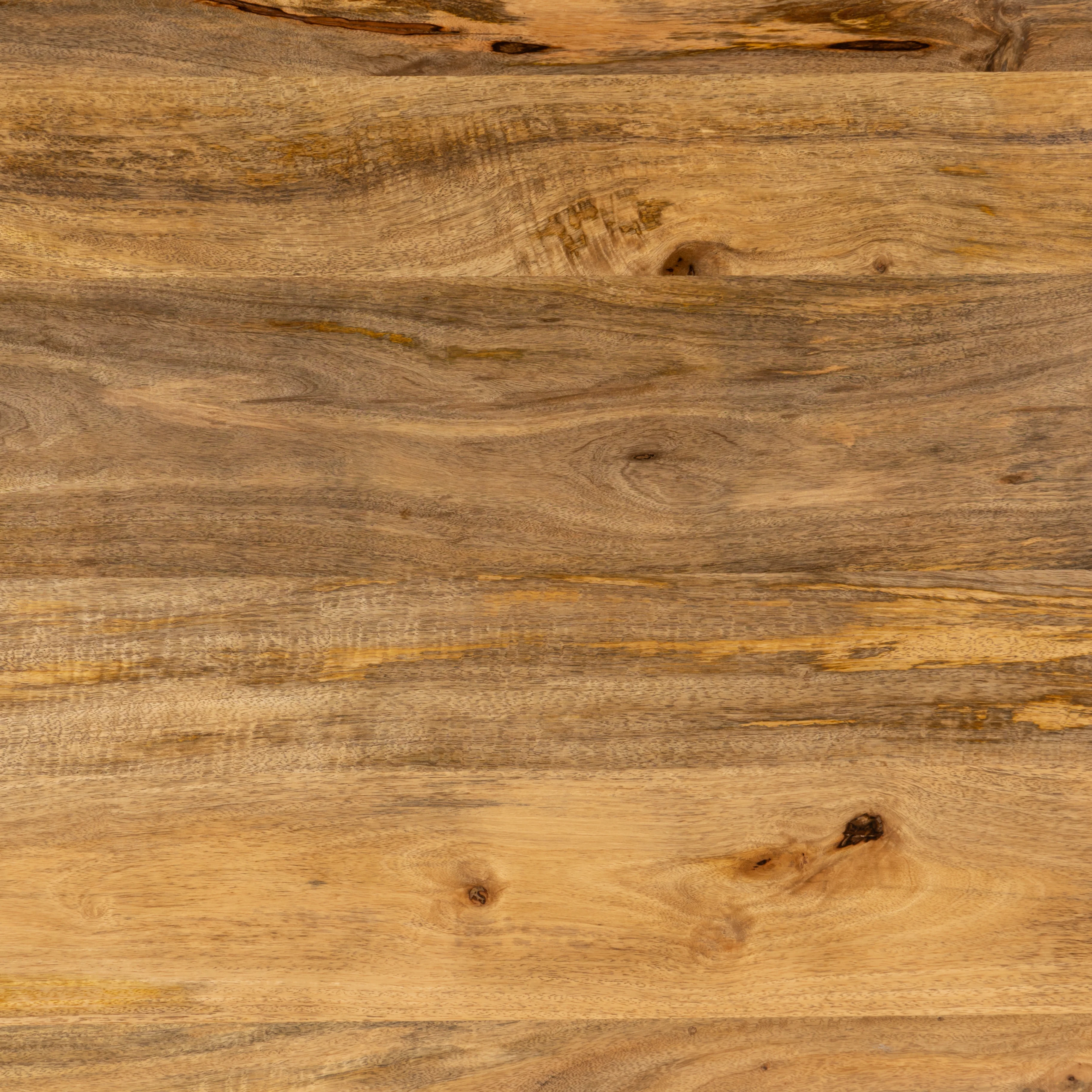 180cm Mango Wood Oval Dining Table, Black Metal Legs - Image 6