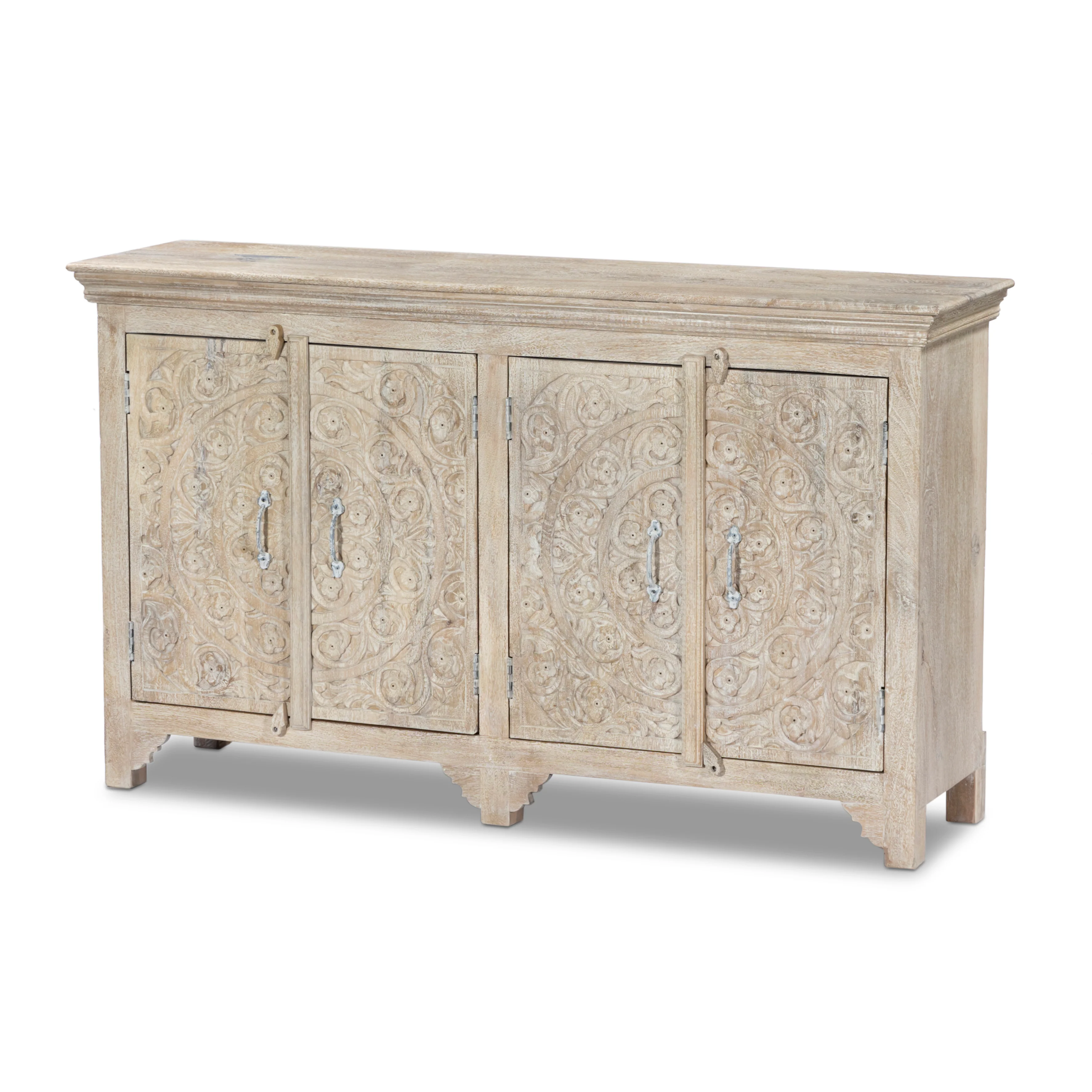 Handcrafted Solid Mango Wood Sideboard, Chic Finish 180cm + 150cm. - Image 5