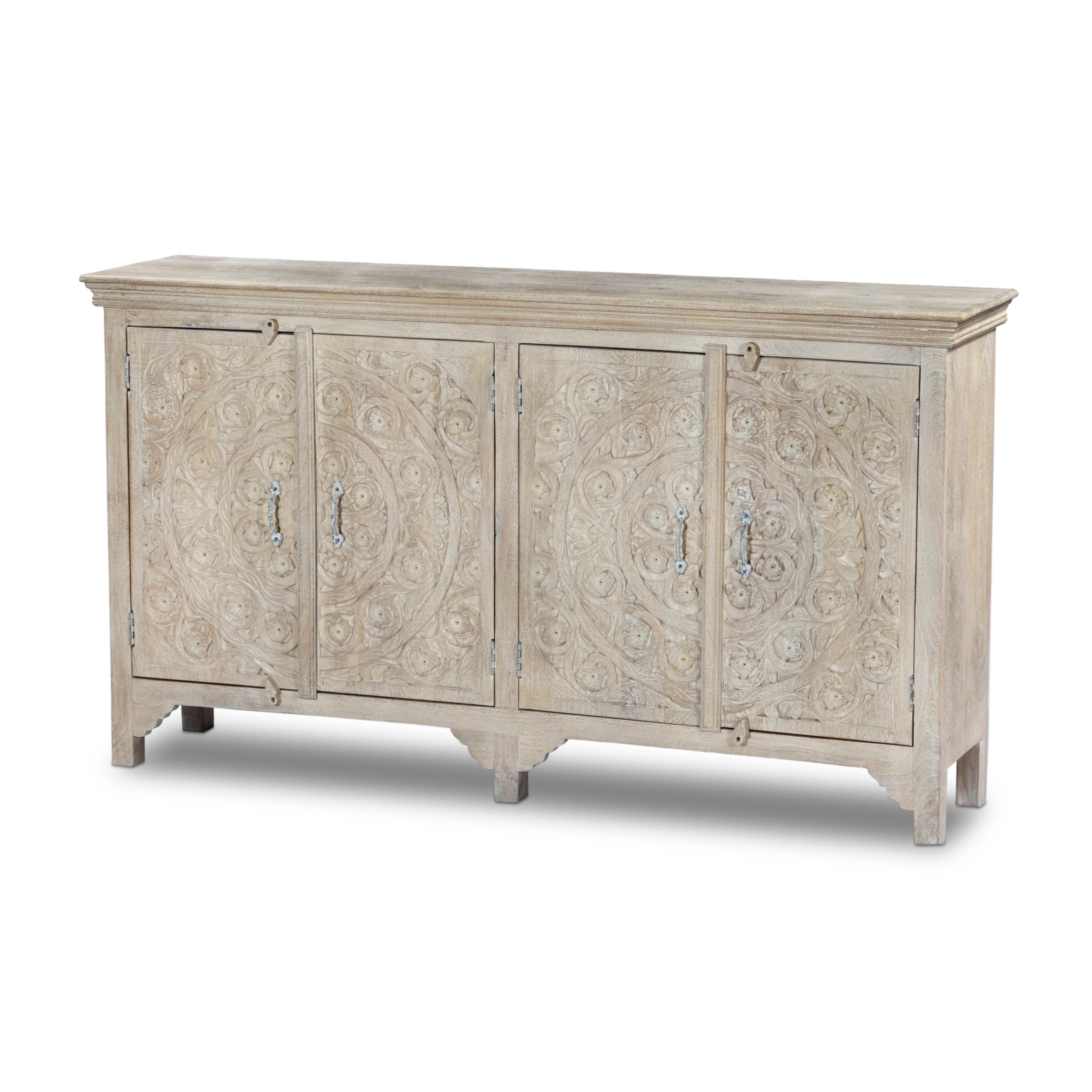 Handcrafted Solid Mango Wood Sideboard, Chic Finish 180cm + 150cm. - Image 6