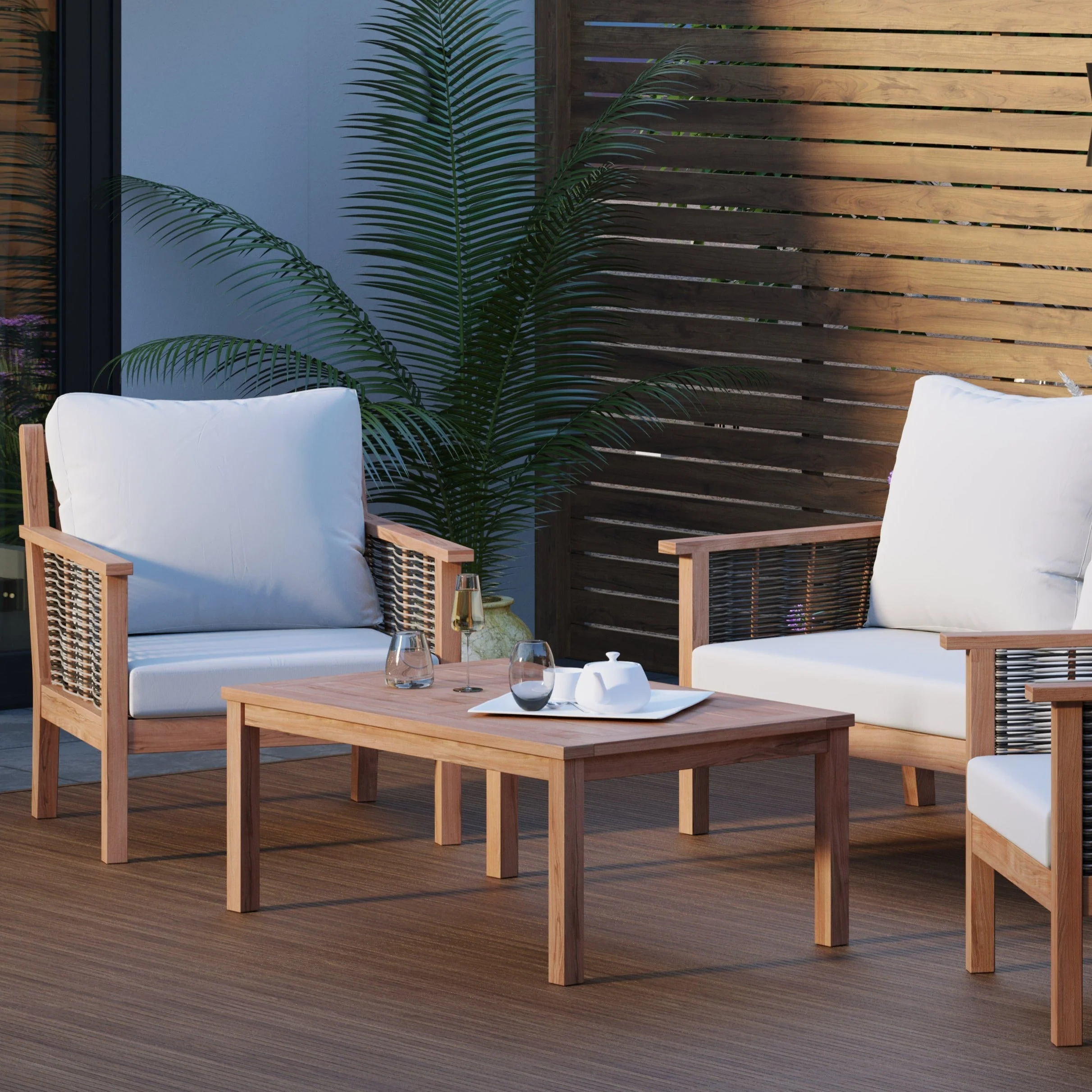 Portofino Chair – Premium Teak Rope Outdoor Lounge Chair - Image 3