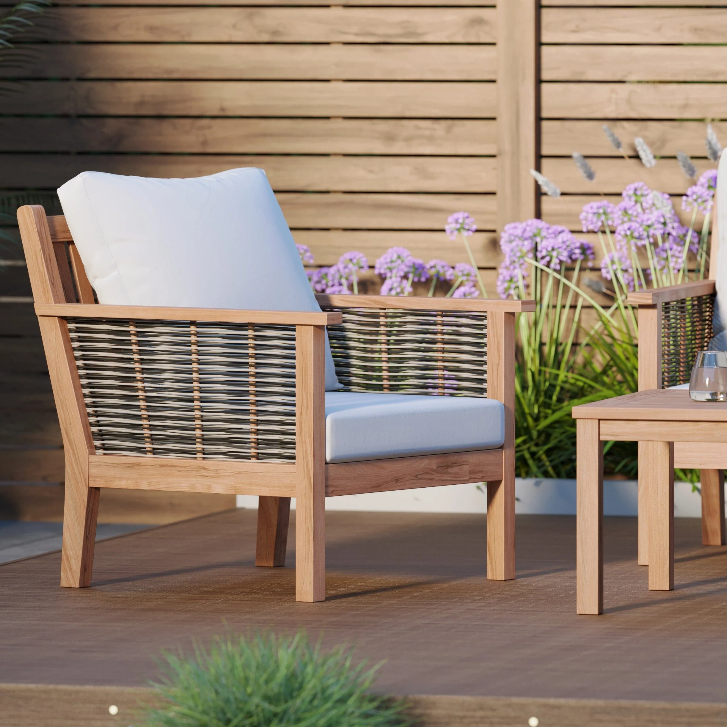 Portofino Chair – Premium Teak Rope Outdoor Lounge Chair - Image 4