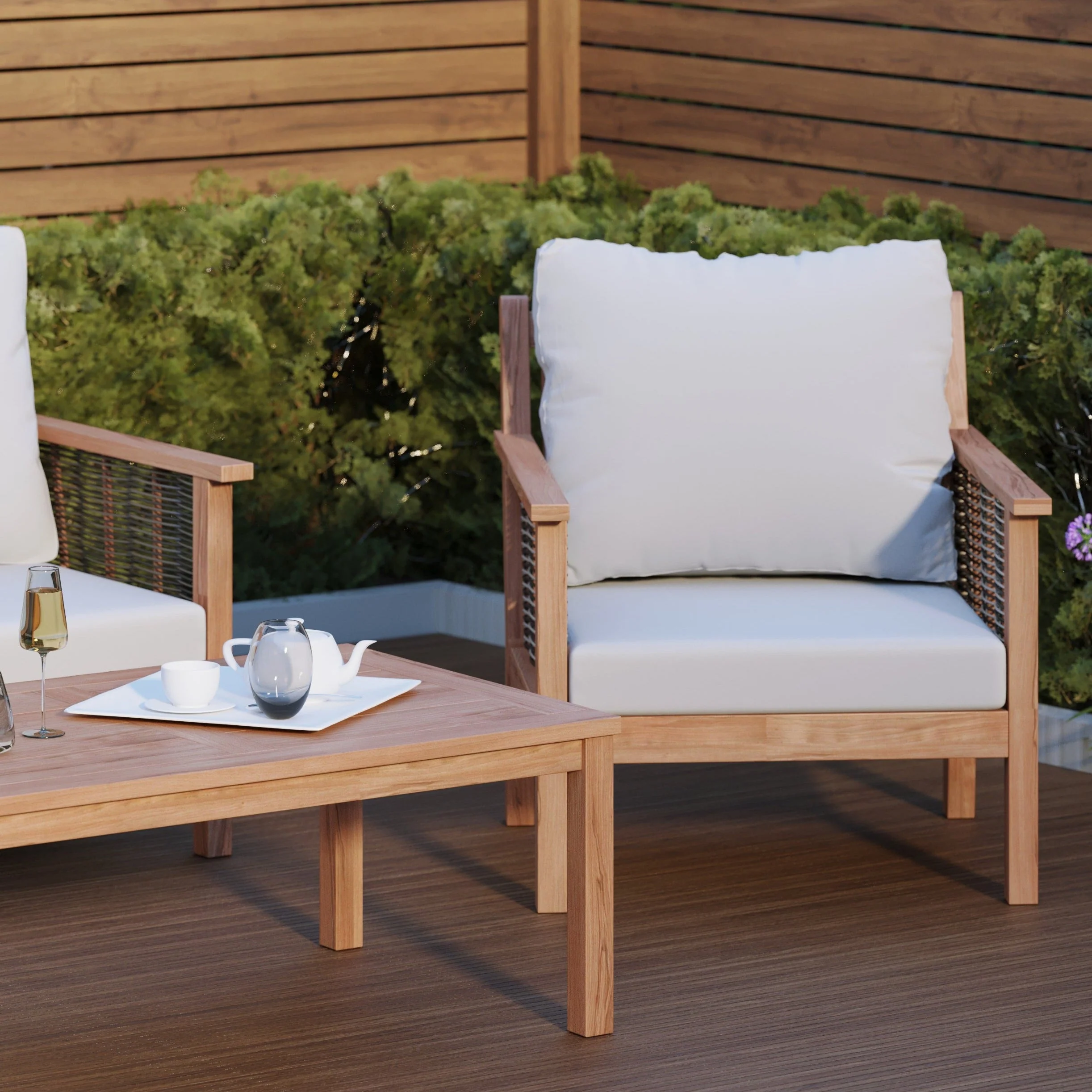 Portofino Chair – Premium Teak Rope Outdoor Lounge Chair - Image 5