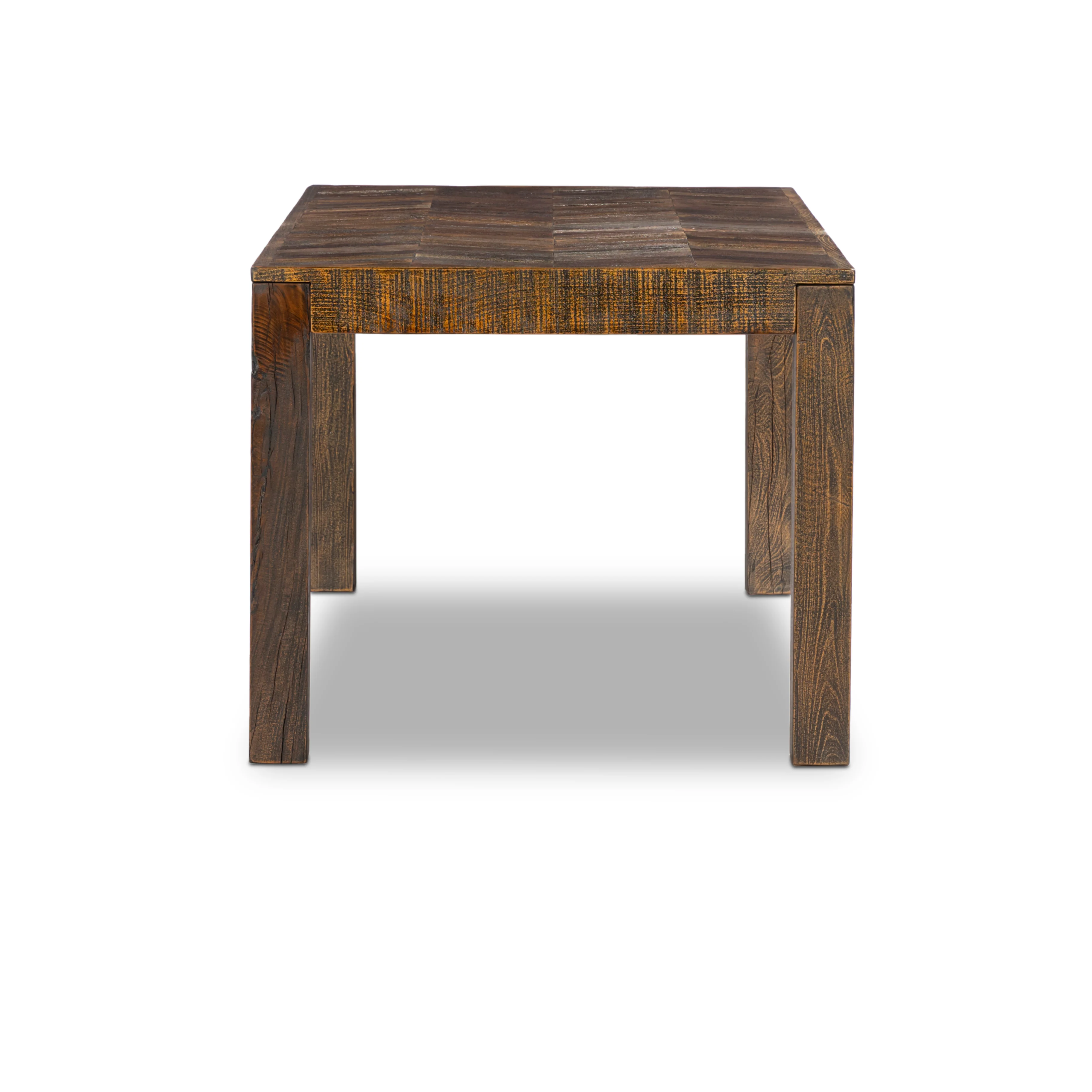 Reclaimed Teak Dining Table, Parquet Top - Image 8