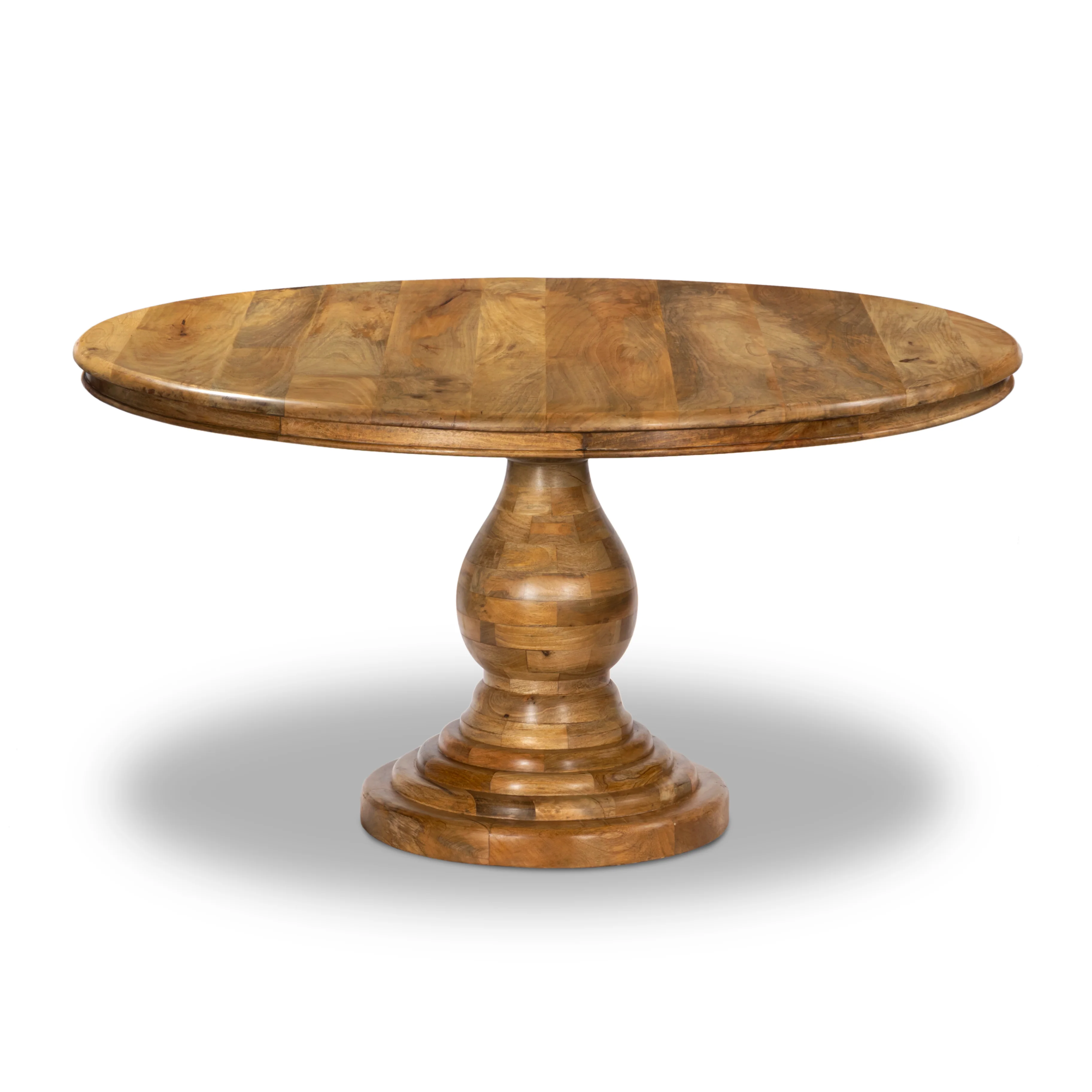 Solid Wood Round 150cm Dining Table with Ornate Base - Image 7