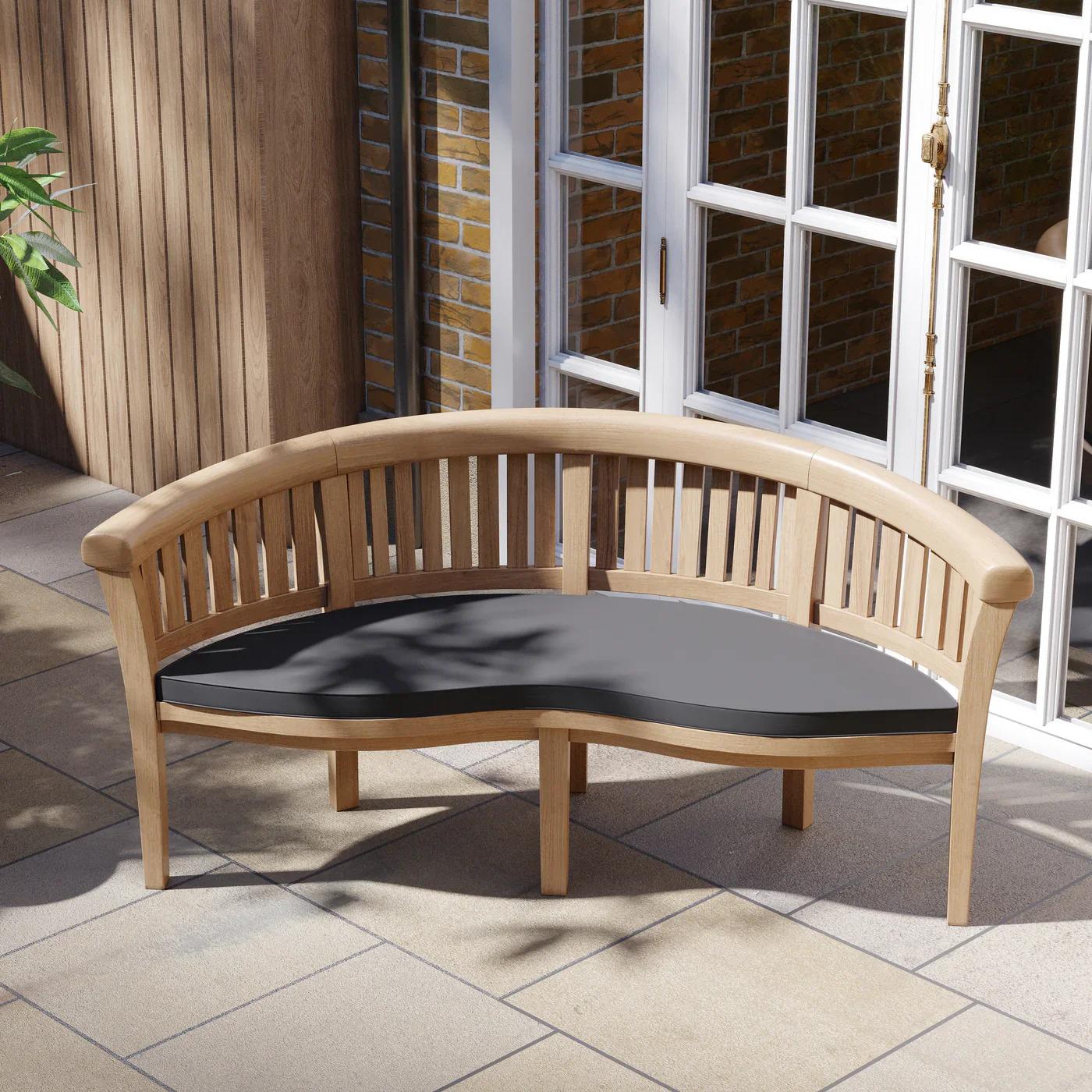 Teak 2-3m Oval Extending Table 4cm Top (8 Henley Stacking Chairs 2 San Francisco Benches) Free Cushions. - Image 7