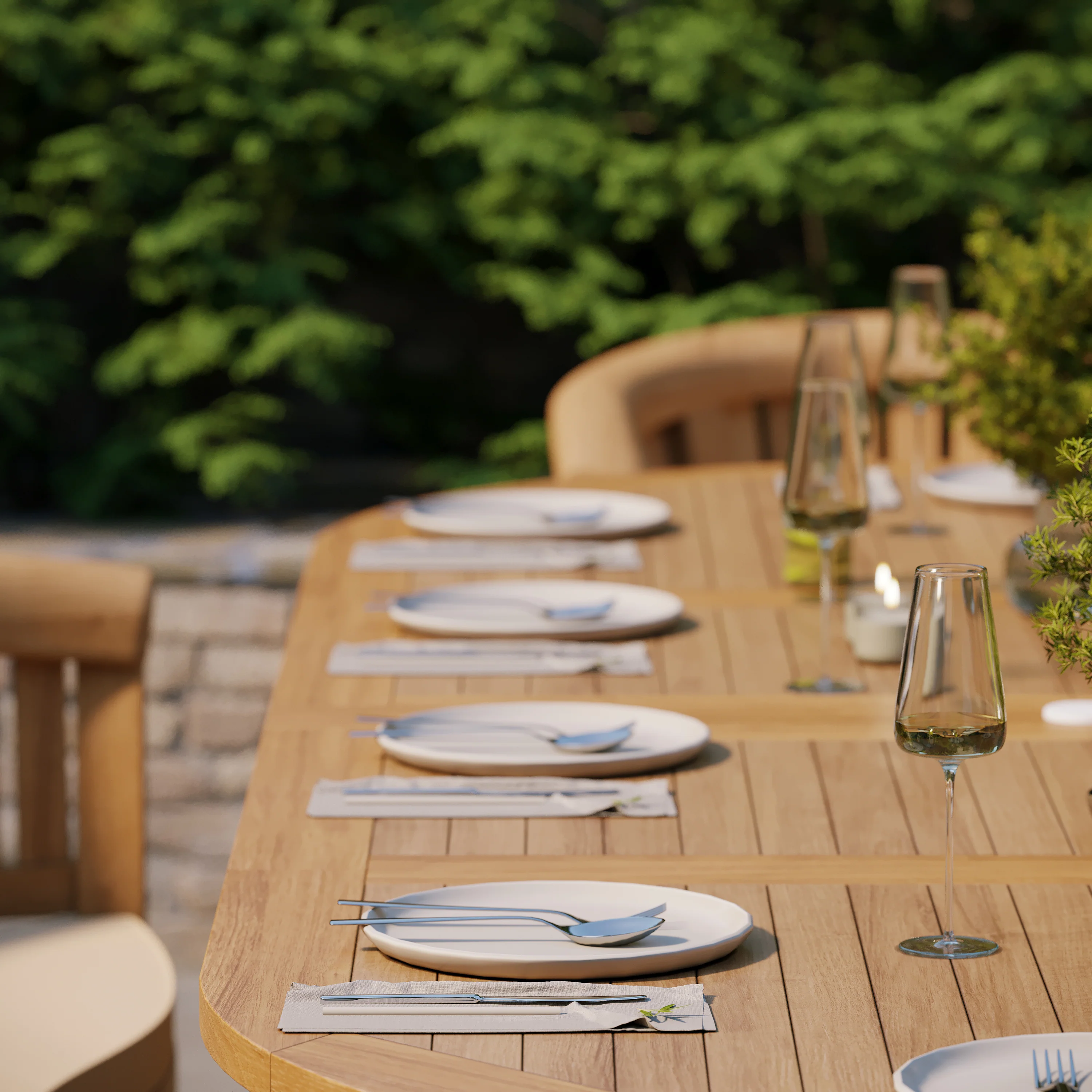 Teak Oval 2-3m Extending Table 4cm Top (2 San Francisco Chair, 2 San Francisco Bench) Free Cushions. - Image 3