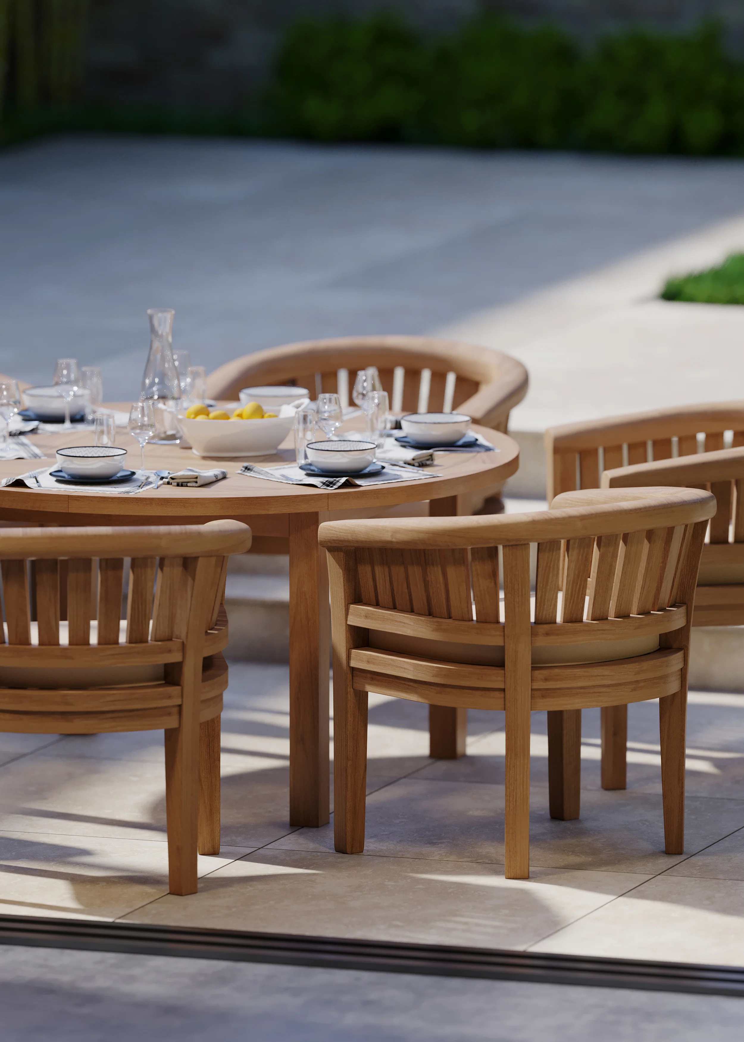 Luxor 150cm Round Table Table, 4cm Top (6 San Francisco Chairs) Cushions included. - Image 5