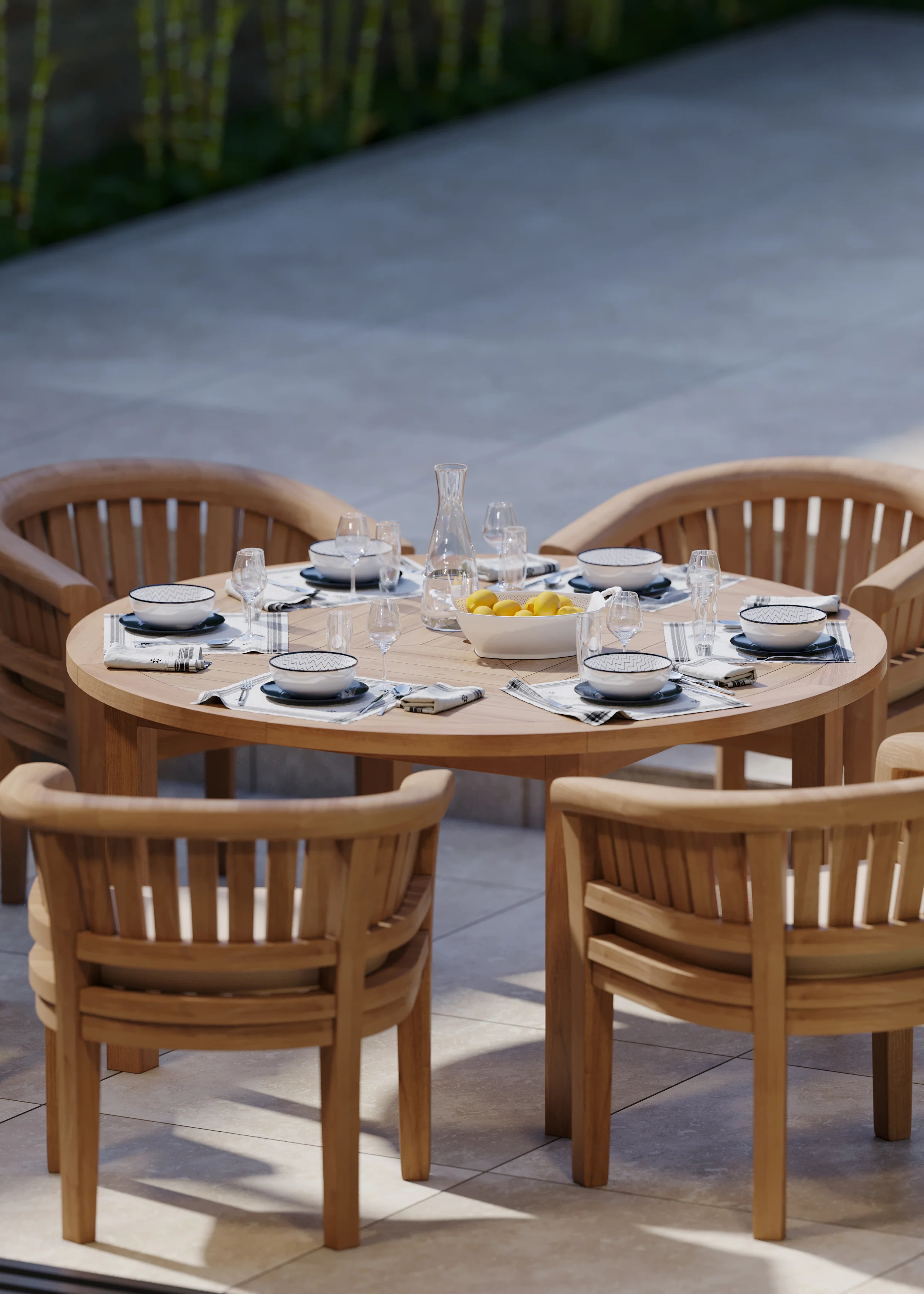 Luxor 150cm Round Table Table, 4cm Top (6 San Francisco Chairs) Cushions included. - Image 7