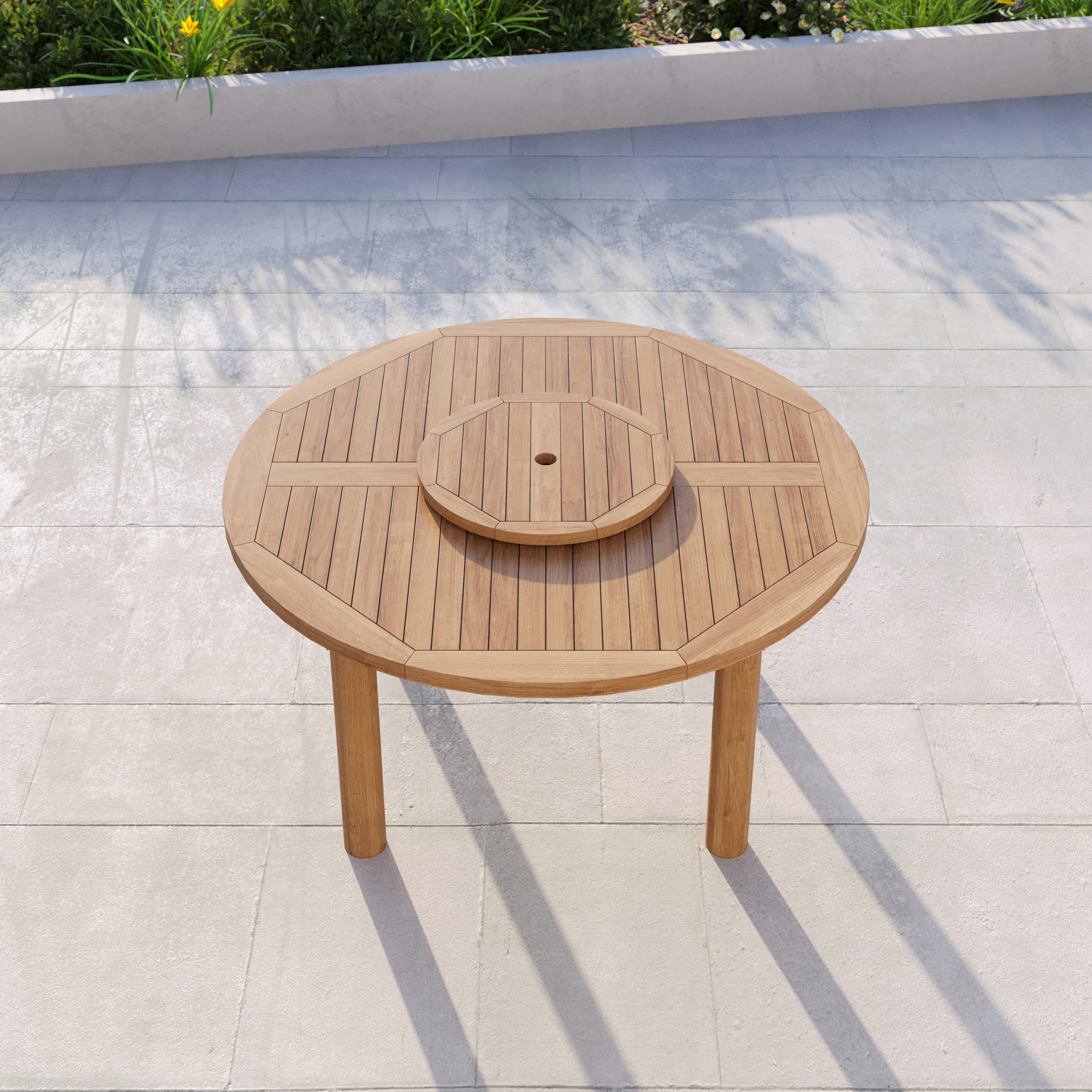 Teak Set 150cm Maximus Round Table 4cm Top (2 San Francisco Benches, 2 San Francisco Chairs) Cushions included. - Image 7