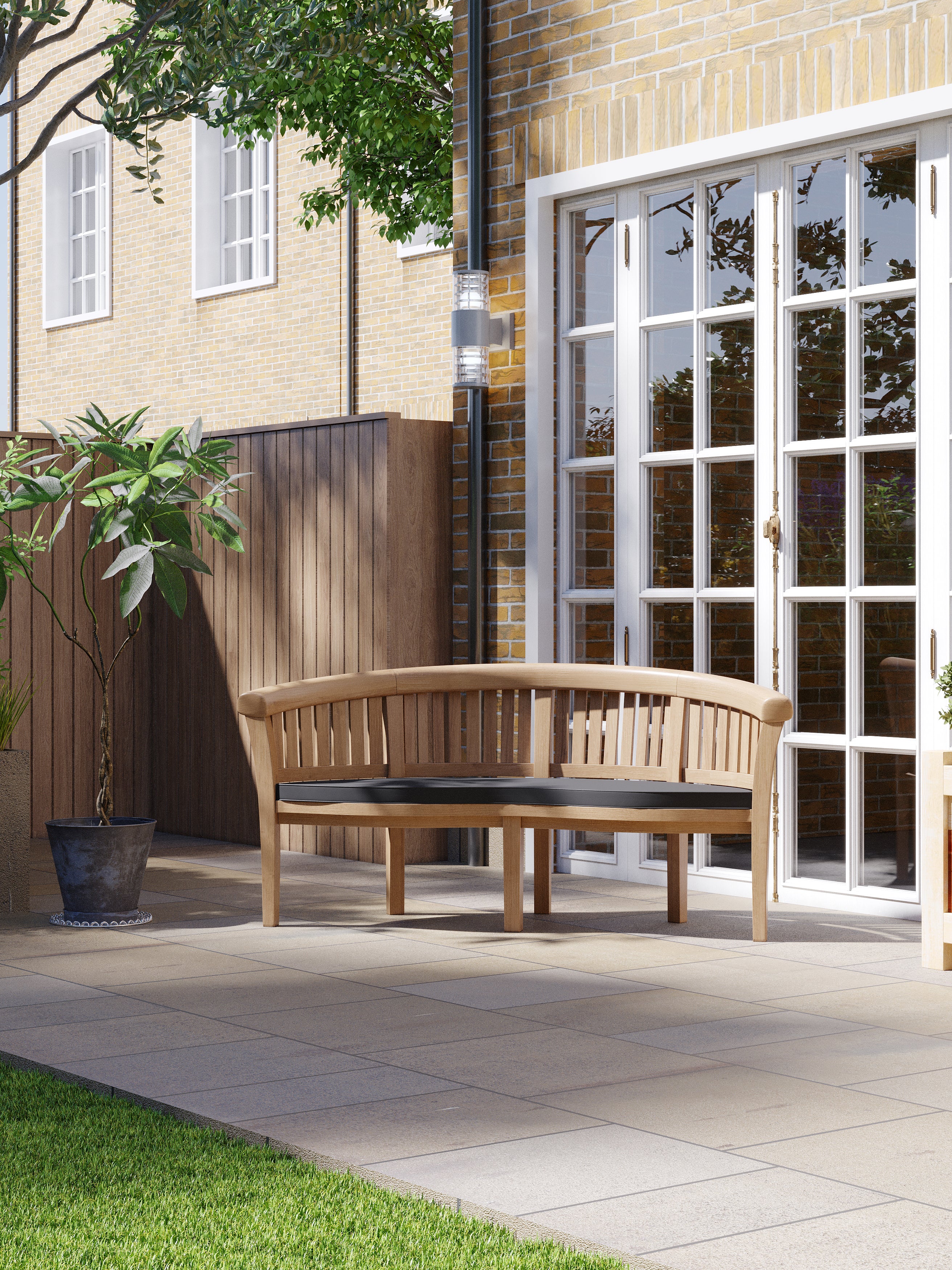 Teak Set 180cm Maximus Round Table With 4 San Francisco Chairs & 2 San Francisco Benches – Premium Teak Garden Dining Set - Image 8