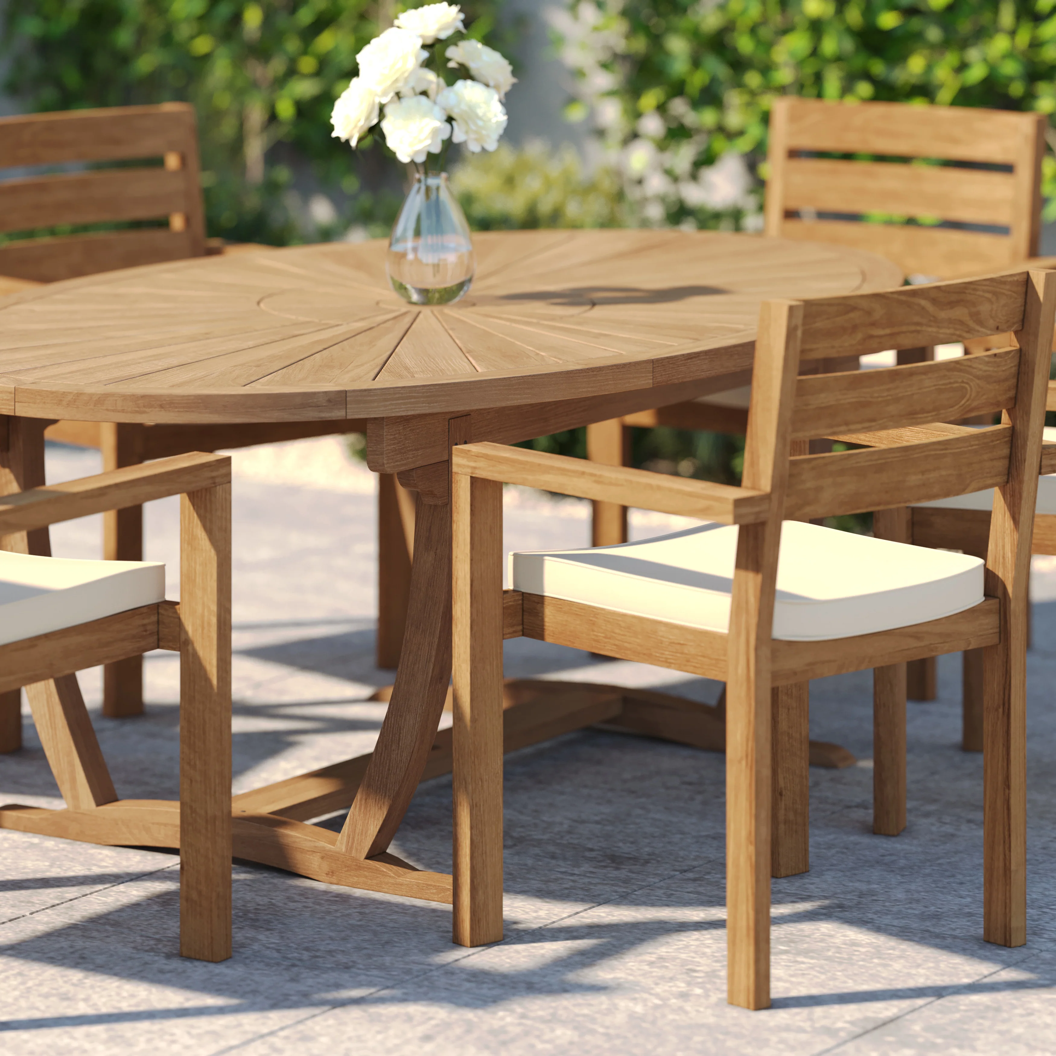 Teak Set 2m Sunshine Oval Table with 6 Marlow Stacking Chairs – Premium Teak Garden Dining Set - Image 7