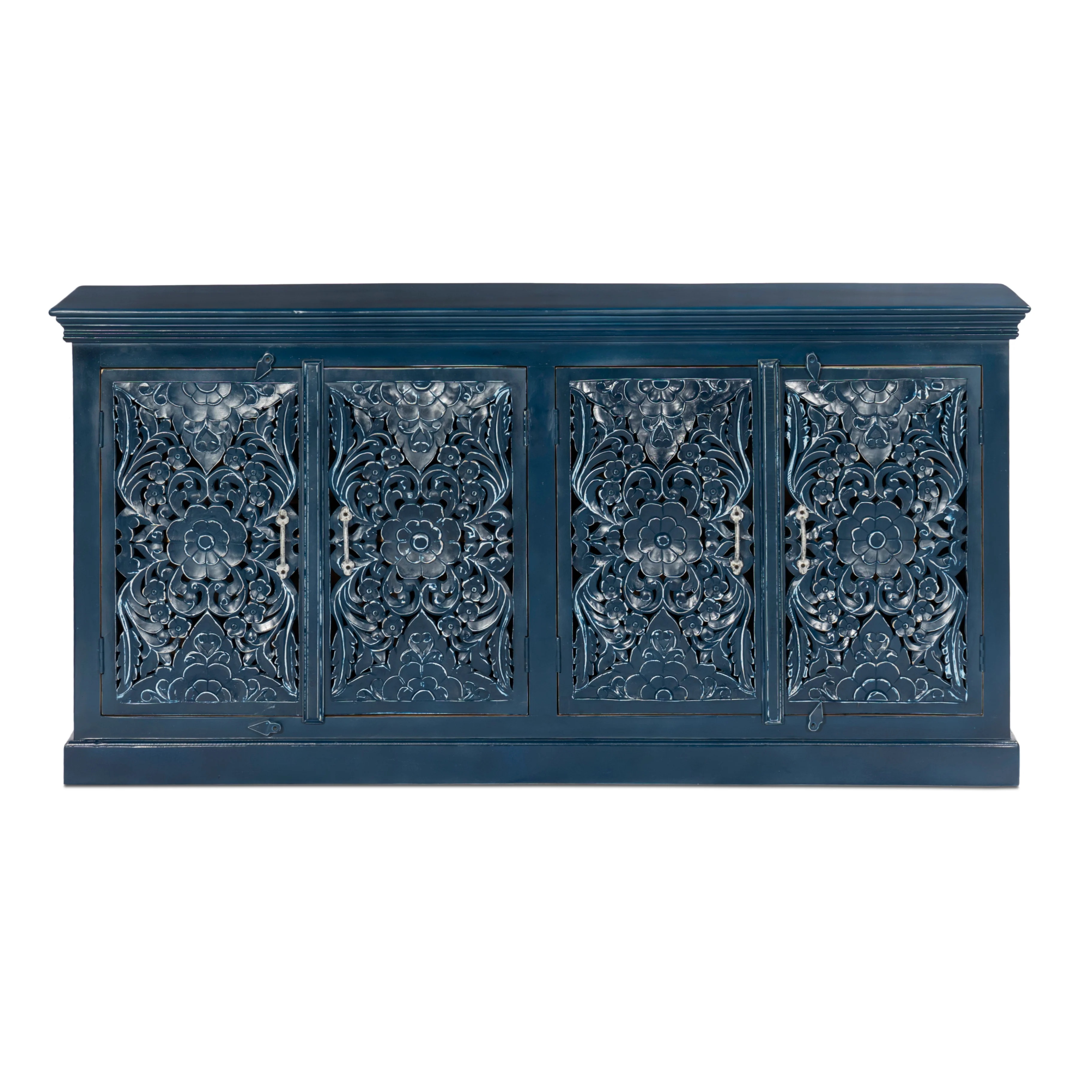 Handcrafted Solid Wood Sideboard, Indigo Blue Finish 150cm + 180cm - Image 11