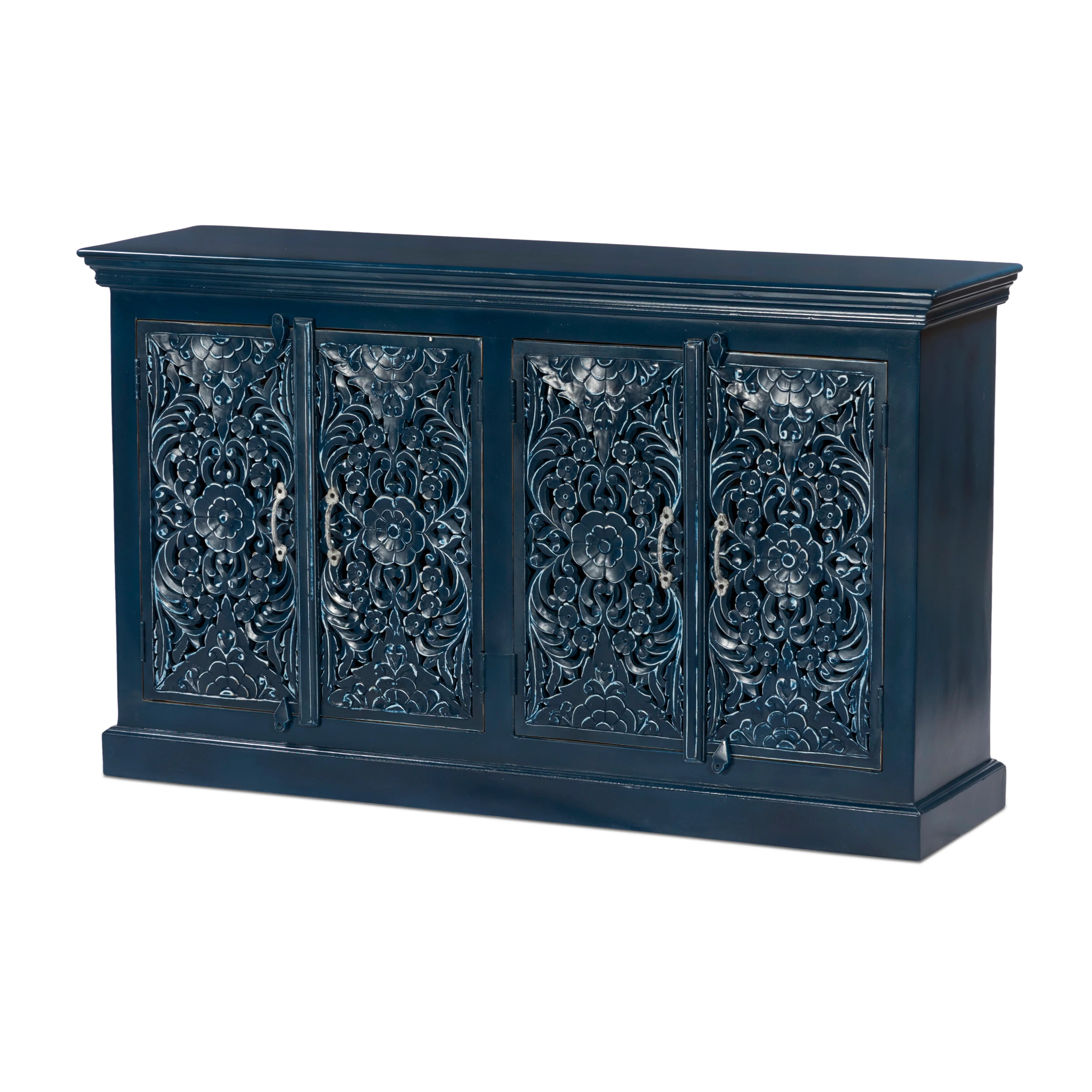 Handcrafted Solid Wood Sideboard, Indigo Blue Finish 150cm + 180cm - Image 7