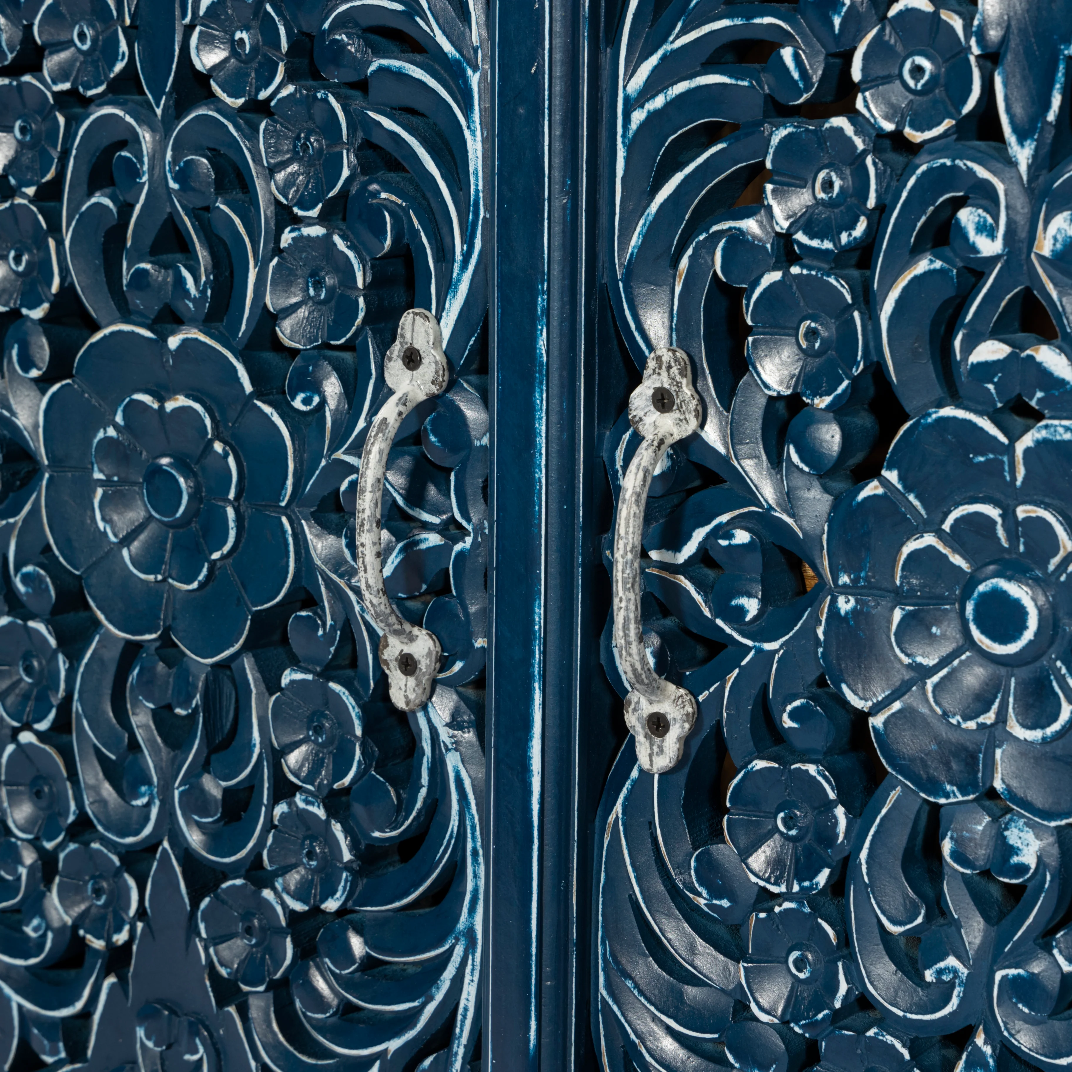 Handcrafted Solid Wood Sideboard, Indigo Blue Finish 150cm + 180cm - Image 8