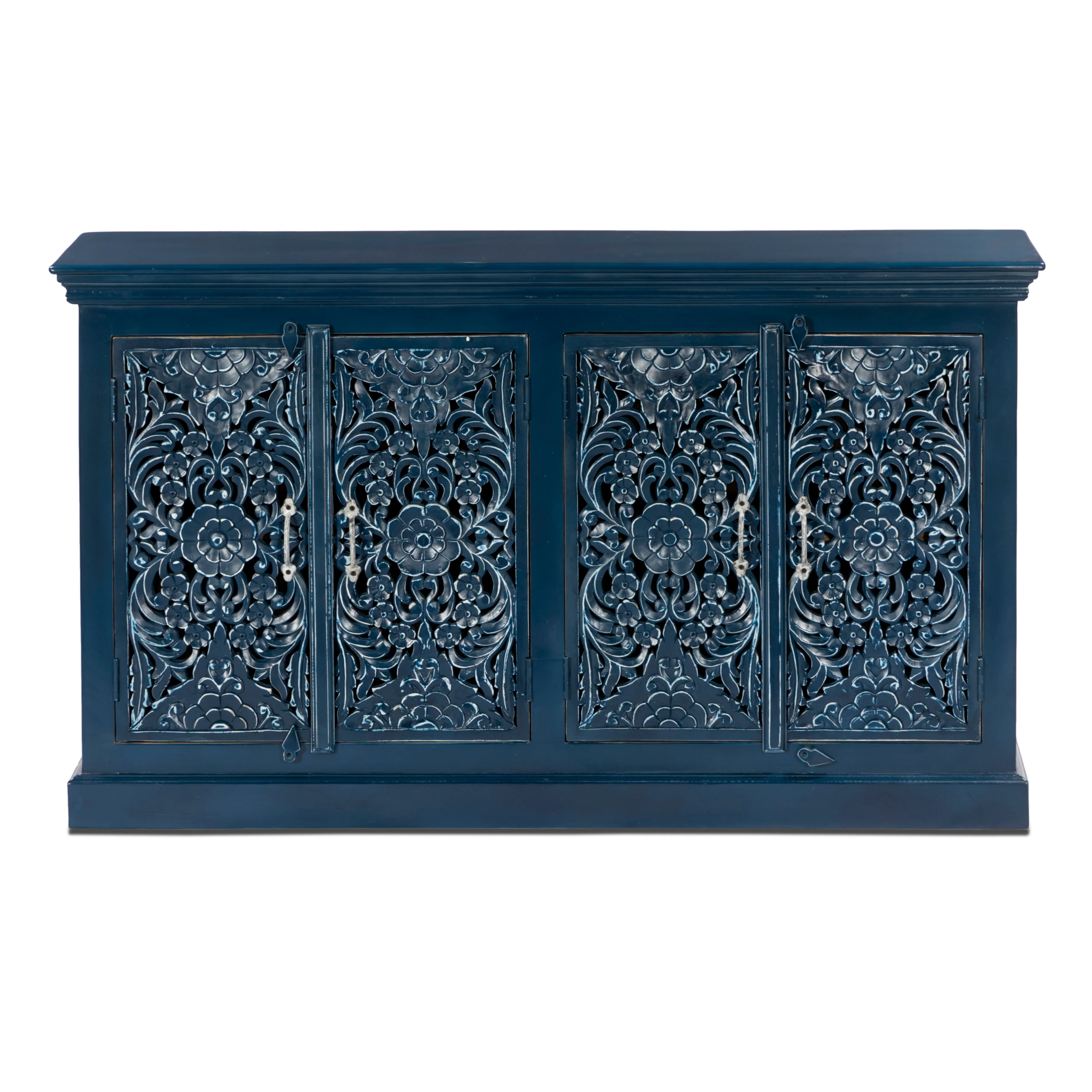 Handcrafted Solid Wood Sideboard, Indigo Blue Finish 150cm + 180cm - Image 9